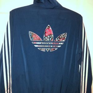 Adidas Blue Zip Up Hoodie - Size Large